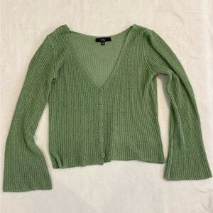 💚 Lulu’s Sage Green Cropped Button Cardigan | Size S 💚